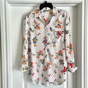 Beach lunch lounge Button Down Shirt Hannah Floral